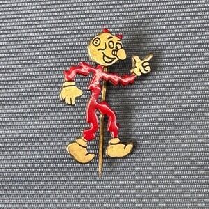 Vintage Reddy Kilowatt Enamel Stick Pin Gold Tone Electric Mascot Advertising